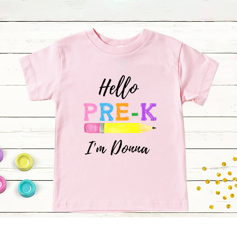 Personalized Kids Hello Pre-k T-Shirt| Cloth144