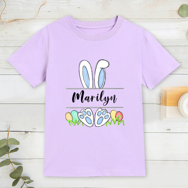 Personalized Kids Bunny Summer T-Shirt| Cloth133