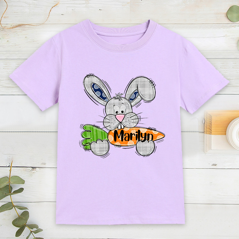 Personalized Kids Bunny Summer T-Shirt| Cloth134