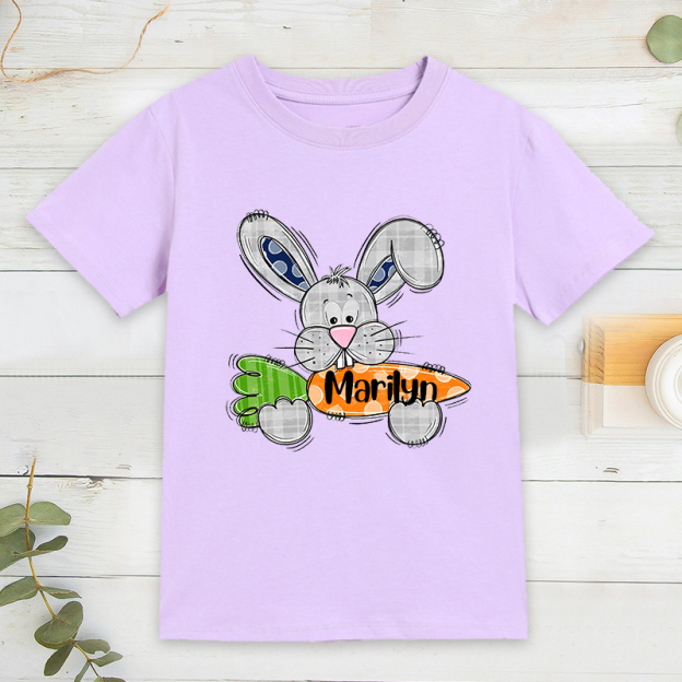 Personalized Kids Bunny Summer T-Shirt| Cloth134