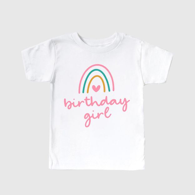 Personalized Girls Rainbow Birthday T-Shirt| Cloth173