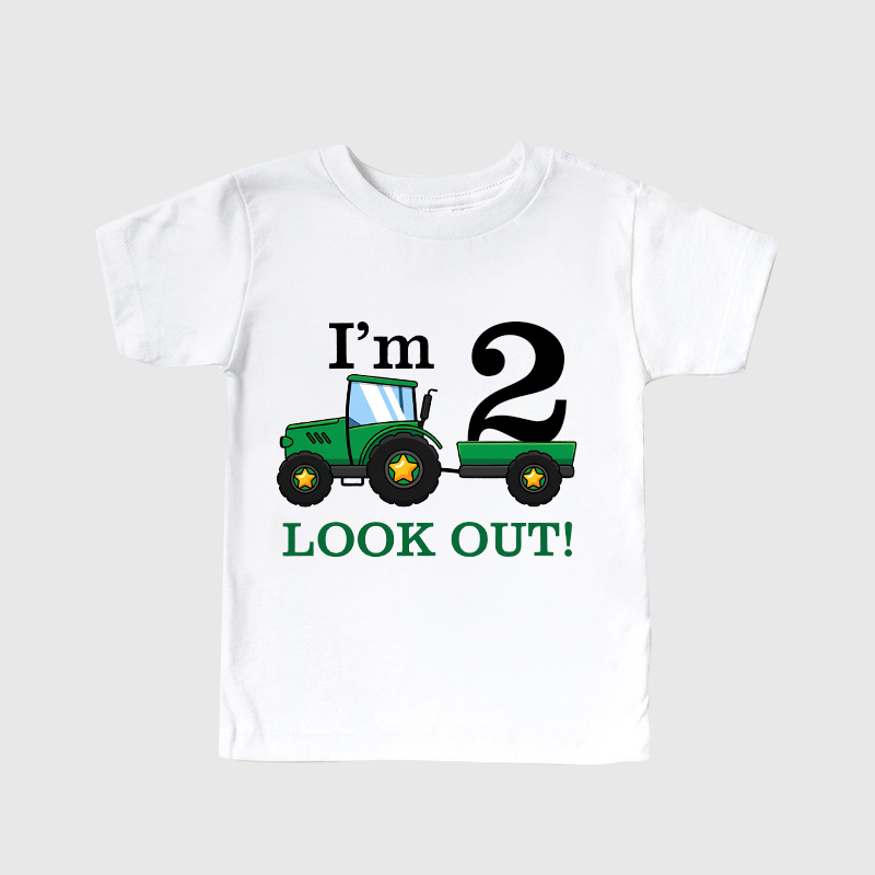 Personalized Boys Farm Tractor Birthday T-Shirt| Cloth1401