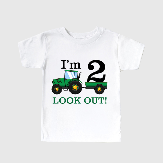 Personalized Boys Farm Tractor Birthday T-Shirt| Cloth1401