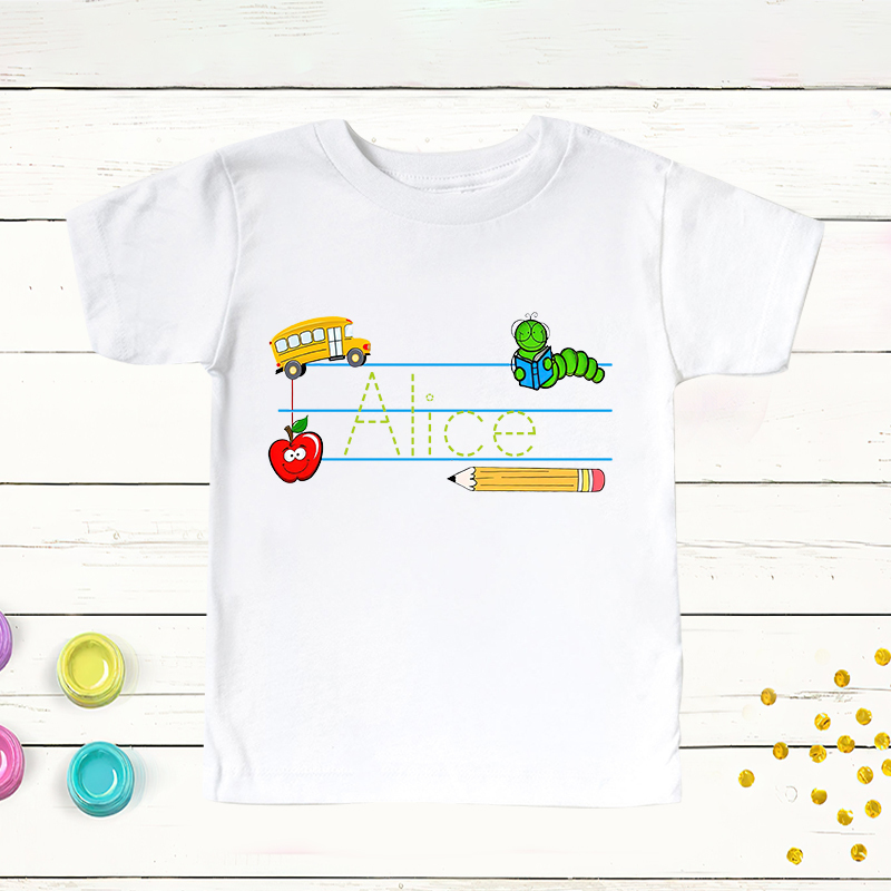 Personalized Kids Back To School Name T-Shirt| Cloth1404