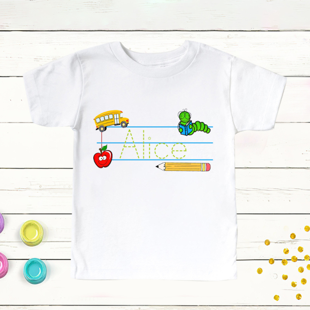Personalized Kids Back To School Name T-Shirt| Cloth1404