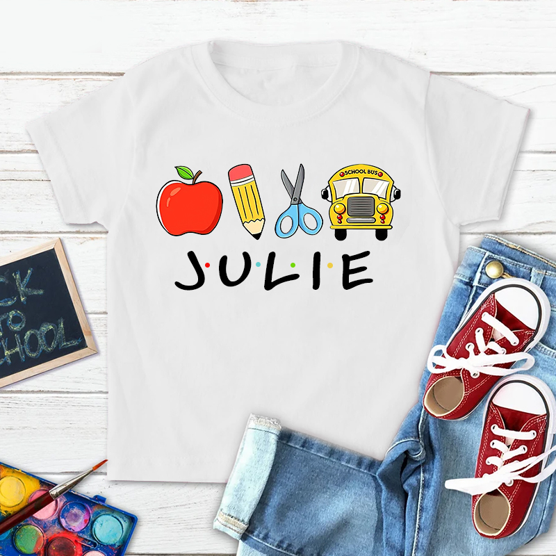 Personalized Kids Back To School Name T-Shirt| Cloth1402