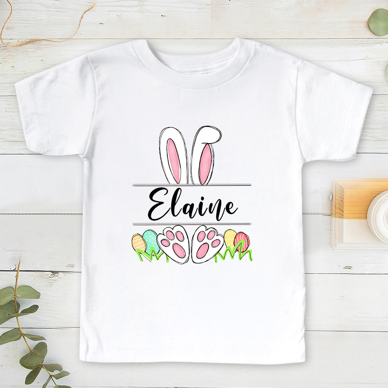 Personalized Kids Bunny Summer T-Shirt| Cloth133
