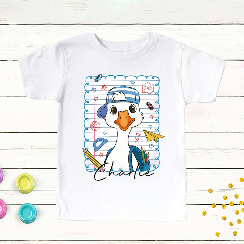 Personalized Kids Back To School Goose T-Shirt| Cloth1482