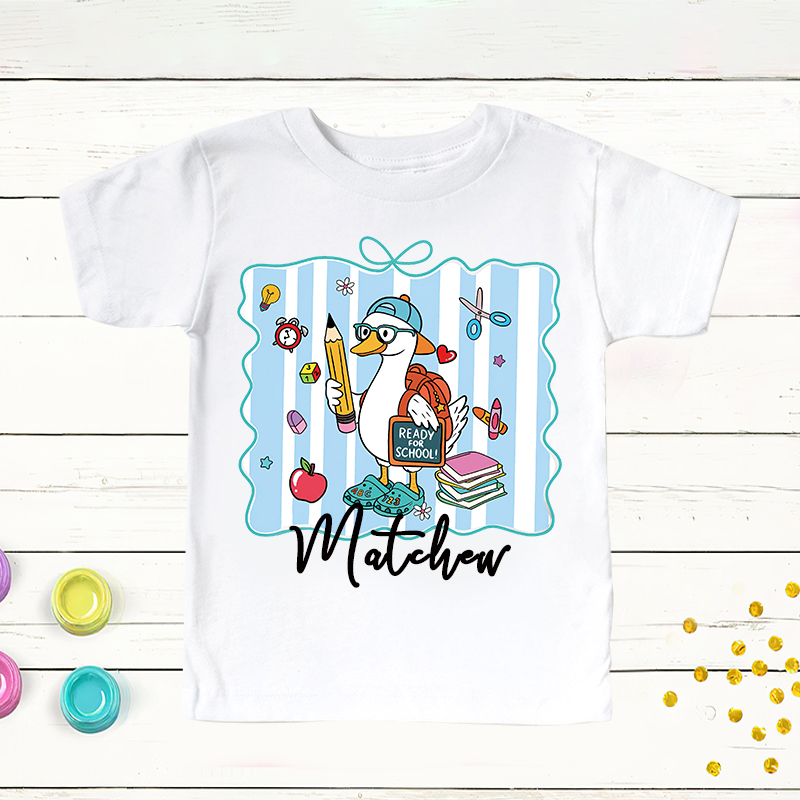 Personalized Kids Back To School Goose T-Shirt| Cloth1483