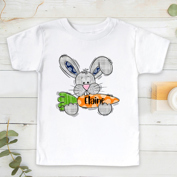 Personalized Kids Bunny Summer T-Shirt| Cloth134