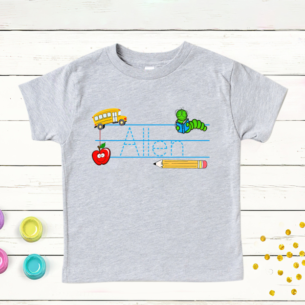 Personalized Kids Back To School Name T-Shirt| Cloth1404