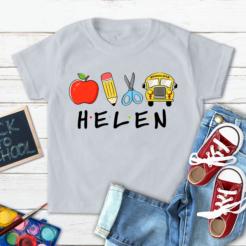 Personalized Kids Back To School Name T-Shirt| Cloth1402