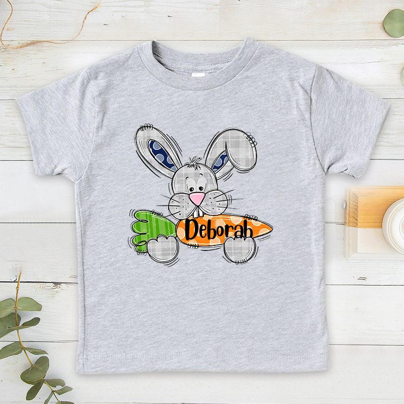 Personalized Kids Bunny Summer T-Shirt| Cloth134