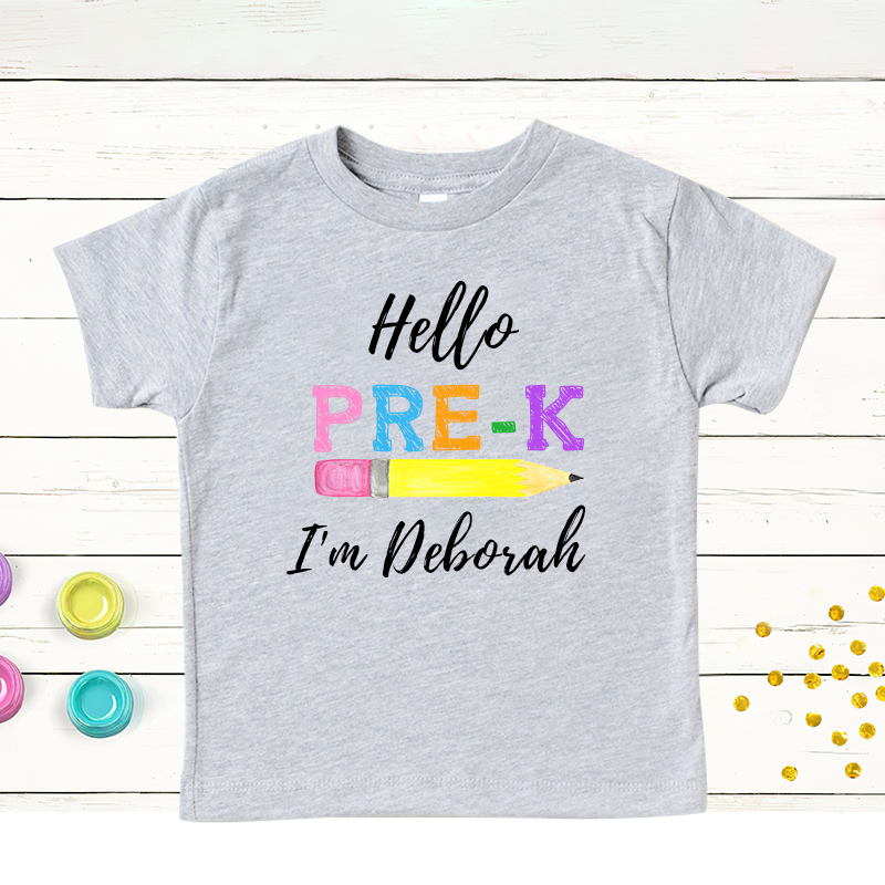 Personalized Kids Hello Pre-k T-Shirt| Cloth144