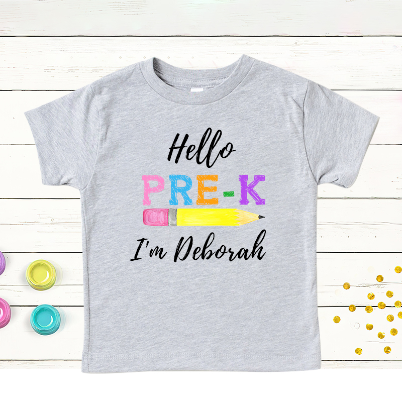 Personalized Kids Hello Pre-k T-Shirt| Cloth144