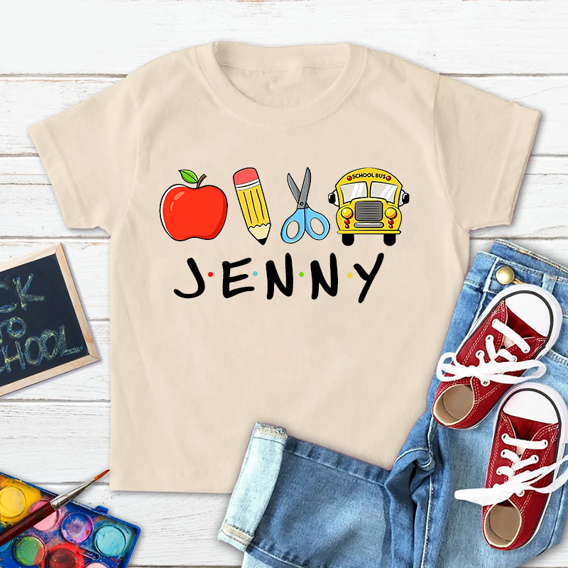 Personalized Kids Back To School Name T-Shirt| Cloth1402