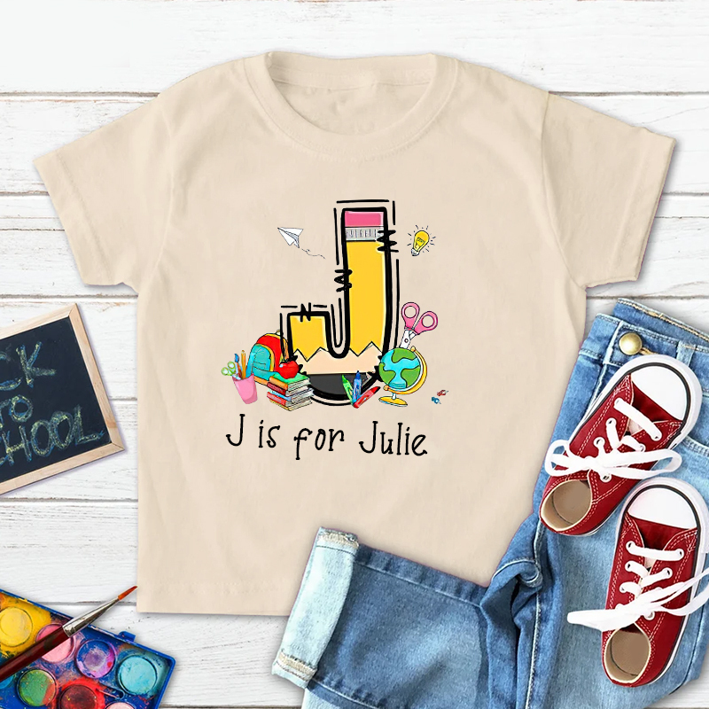 Personalized Kids Back To School Alphabet  Name T-Shirt| Cloth1408