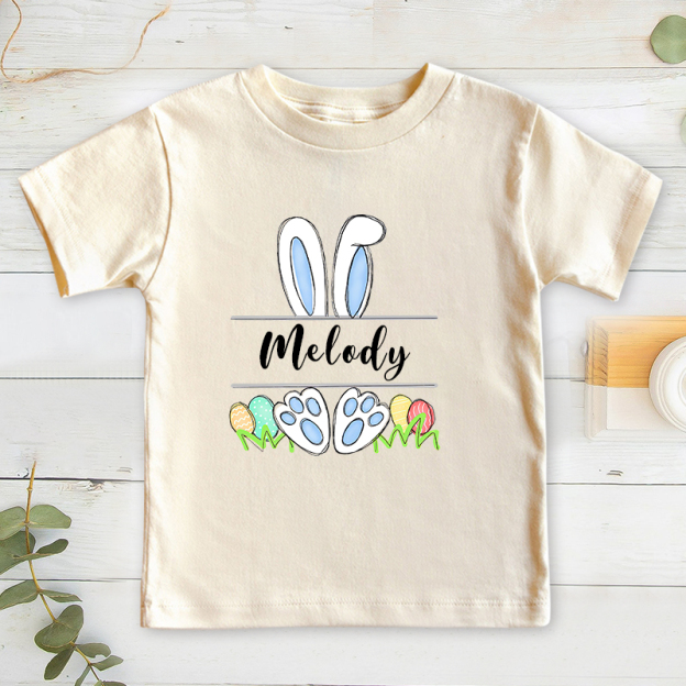 Personalized Kids Bunny Summer T-Shirt| Cloth133