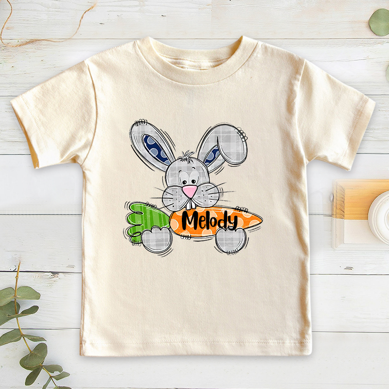 Personalized Kids Bunny Summer T-Shirt| Cloth134