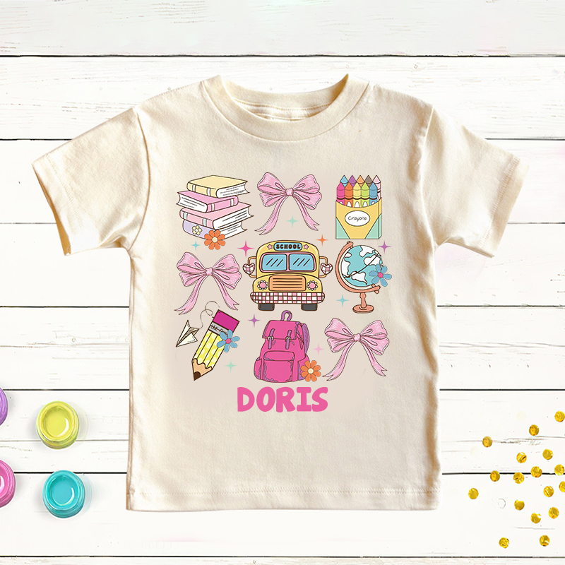 Personalized Girls Back To School Name T-Shirt| Cloth1481