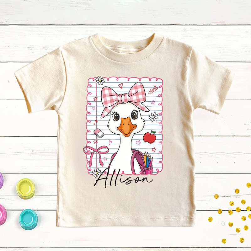 Personalized Kids Back To School Goose T-Shirt| Cloth1482