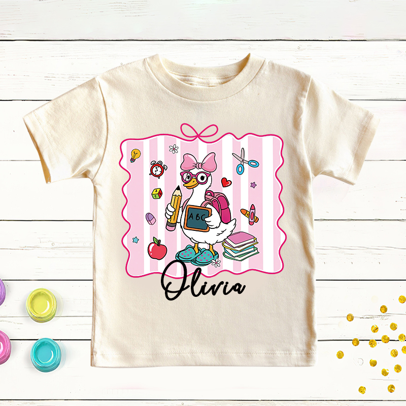 Personalized Kids Back To School Goose T-Shirt| Cloth1483