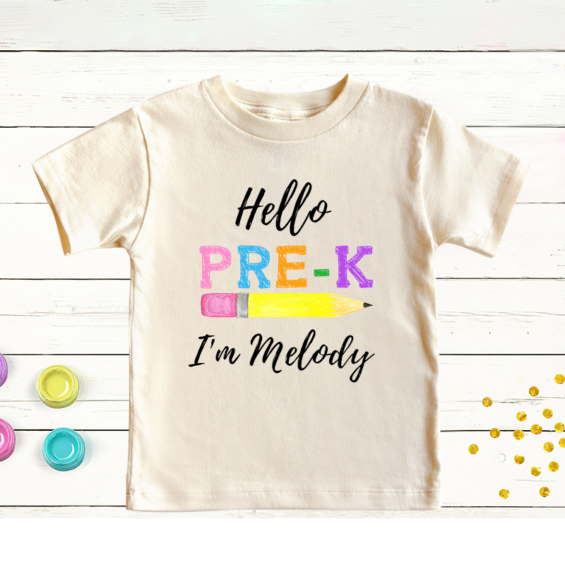 Personalized Kids Hello Pre-k T-Shirt| Cloth144