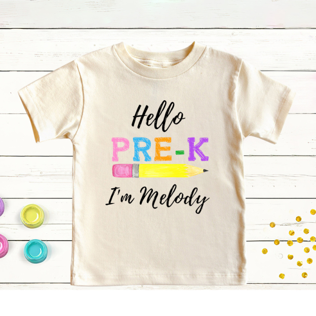 Personalized Kids Hello Pre-k T-Shirt| Cloth144