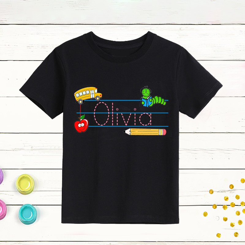 Personalized Kids Back To School Name T-Shirt| Cloth1404