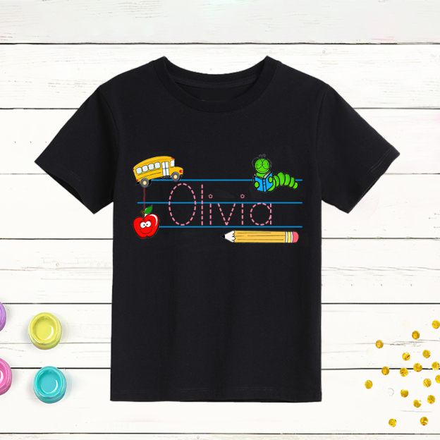 Personalized Kids Back To School Name T-Shirt| Cloth1404