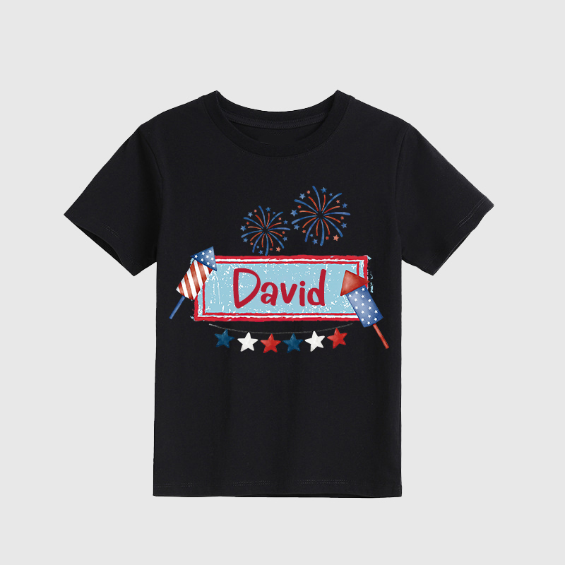 Personalized Kid 4th Of July Firework Independence T-Shirt| Cloth1452