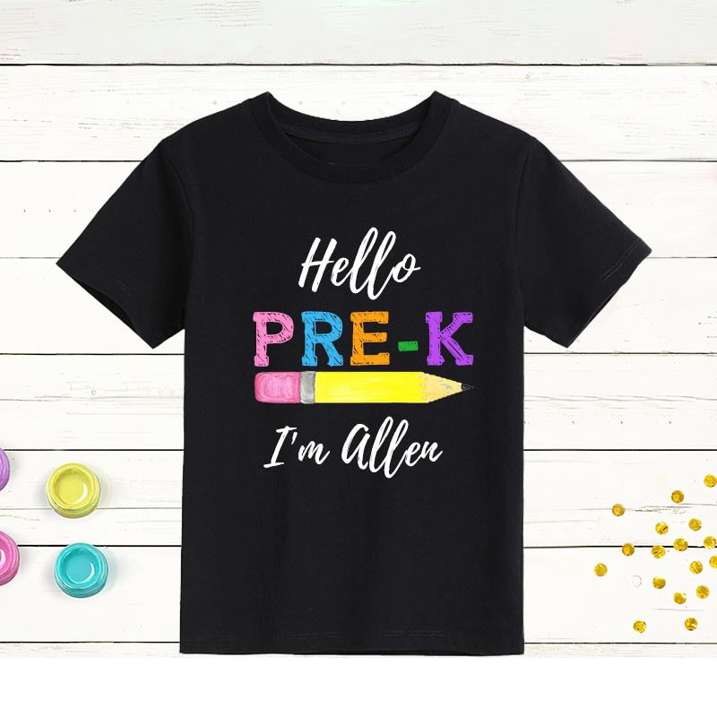 Personalized Kids Hello Pre-k T-Shirt| Cloth144