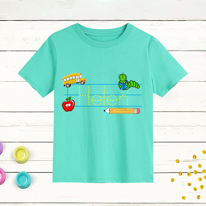 Personalized Kids Back To School Name T-Shirt| Cloth1404