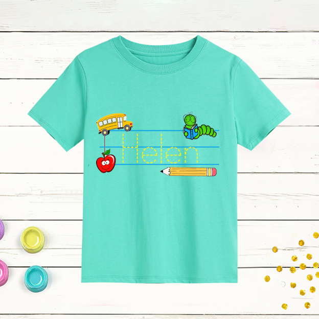 Personalized Kids Back To School Name T-Shirt| Cloth1404