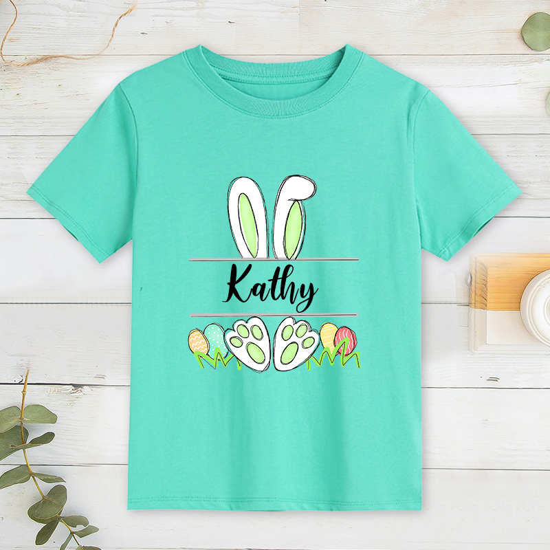 Personalized Kids Bunny Summer T-Shirt| Cloth133