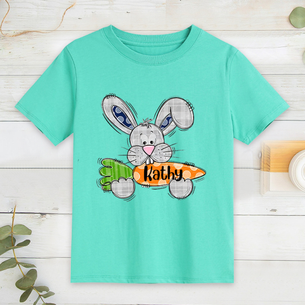 Personalized Kids Bunny Summer T-Shirt| Cloth134
