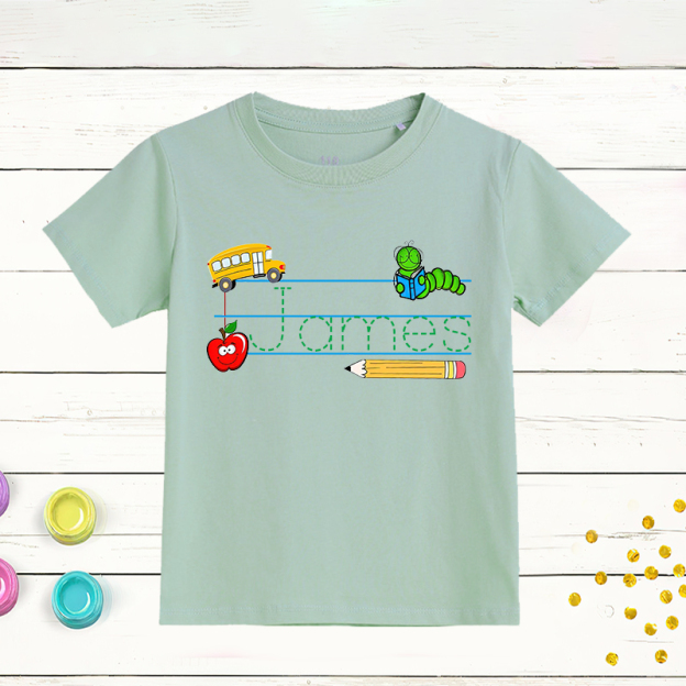 Personalized Kids Back To School Name T-Shirt| Cloth1404