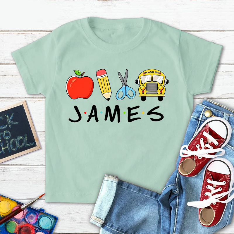 Personalized Kids Back To School Name T-Shirt| Cloth1402