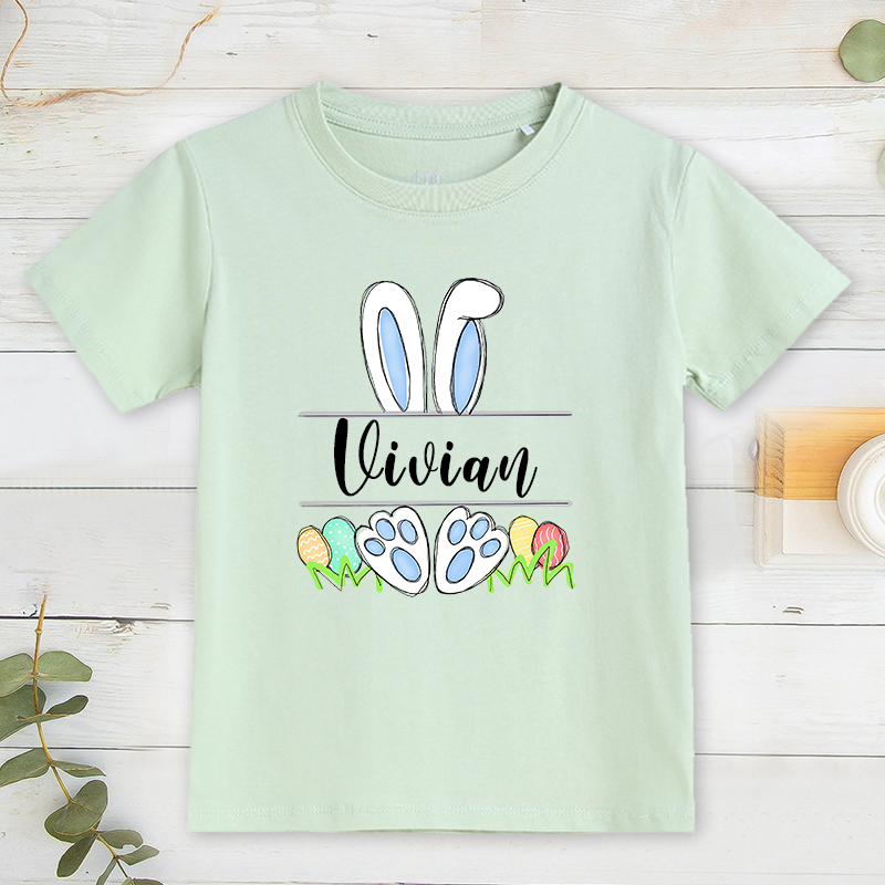 Personalized Kids Bunny Summer T-Shirt| Cloth133
