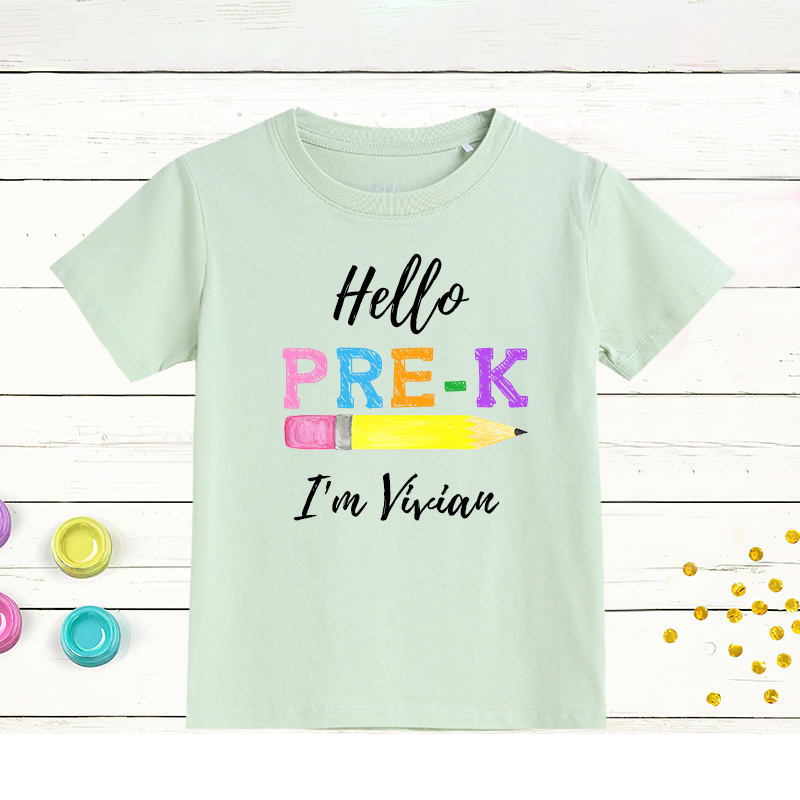 Personalized Kids Hello Pre-k T-Shirt| Cloth144