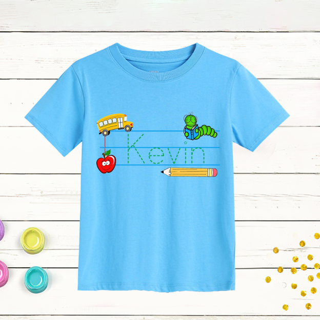 Personalized Kids Back To School Name T-Shirt| Cloth1404
