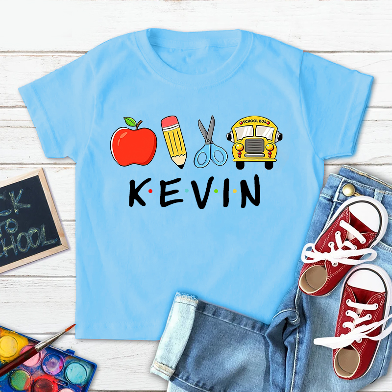 Personalized Kids Back To School Name T-Shirt| Cloth1402