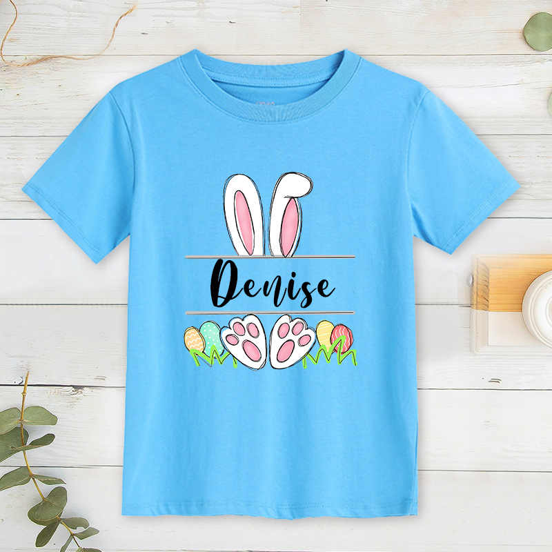 Personalized Kids Bunny Summer T-Shirt| Cloth133