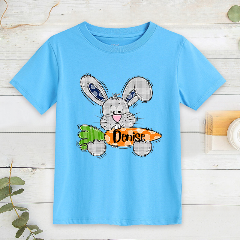 Personalized Kids Bunny Summer T-Shirt| Cloth134