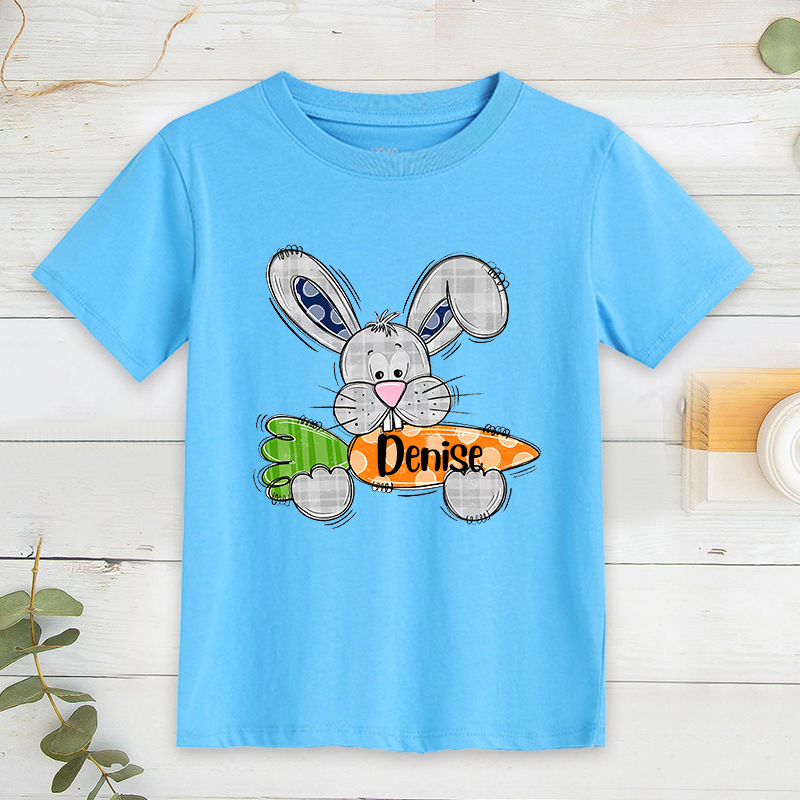 Personalized Kids Bunny Summer T-Shirt| Cloth134