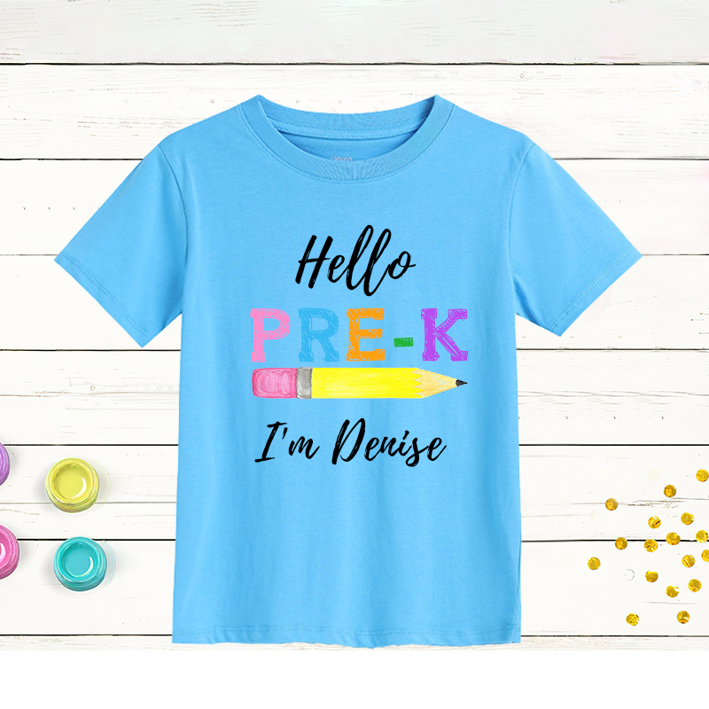 Personalized Kids Hello Pre-k T-Shirt| Cloth144