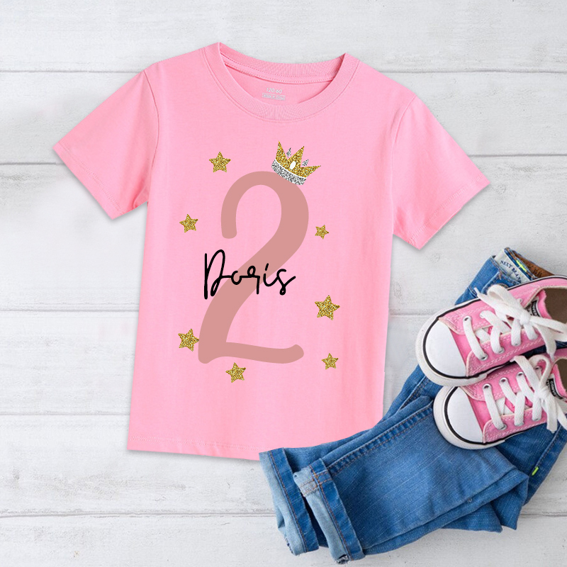 Personalized Girl Birthday Princess Theme T-Shirt| Cloth1449