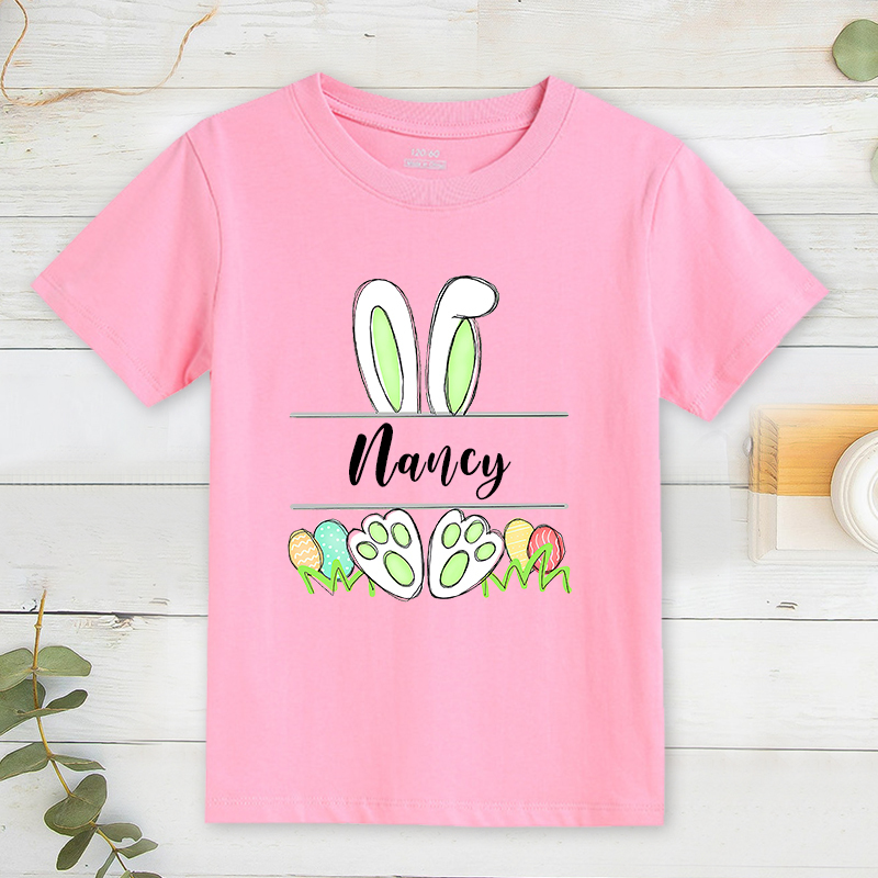 Personalized Kids Bunny Summer T-Shirt| Cloth133