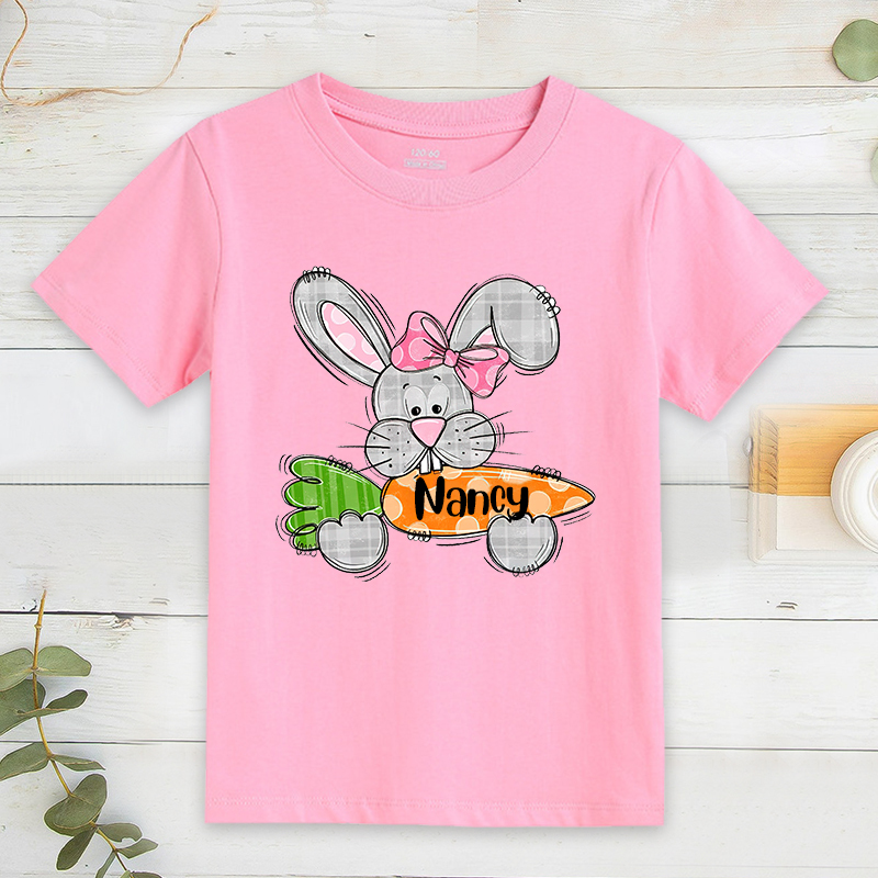 Personalized Kids Bunny Summer T-Shirt| Cloth134