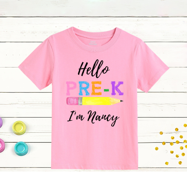 Personalized Kids Hello Pre-k T-Shirt| Cloth144
